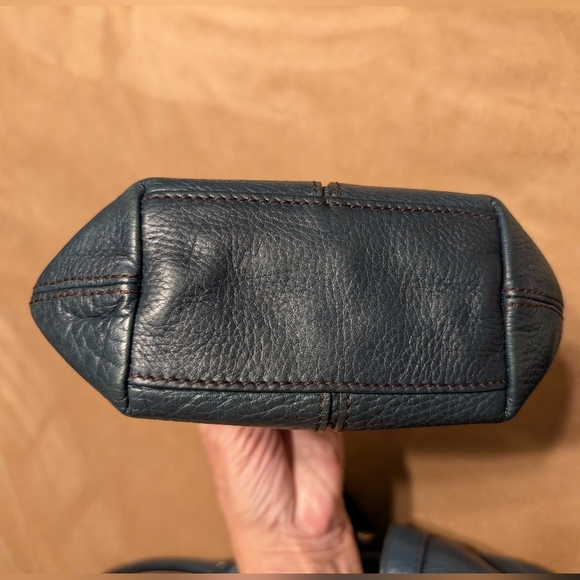 Vintage Fossil Maddox leather satchel w/Matching Color Clutch&Wristlet (3pc Set) - Picture 4 of 16